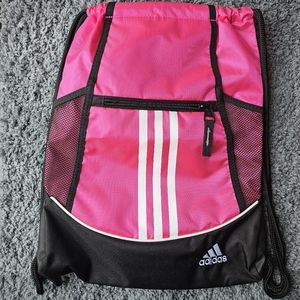 NWOT Adidas Pink and Black Drawstring Bag